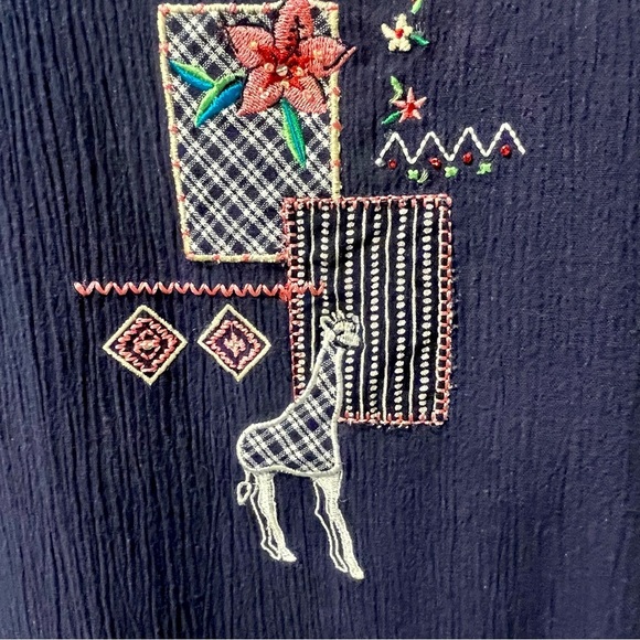 Vtg NAPA VALLEY Embroidered Jumper Womens XL Maxi Dress Sleeveless Cottagecore - Picture 4 of 15